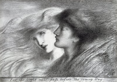「夜は来たる前に過ぎなければならない」1893年（紙に炭） 作： Simeon Solomon